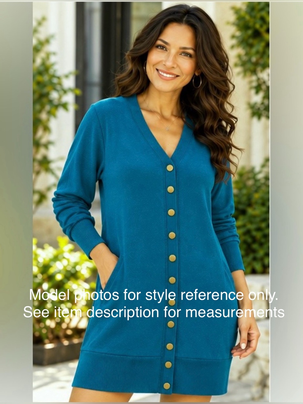 Zenana Snap Front Sweater Dress/Tunic/Cardigan - S - NWOT